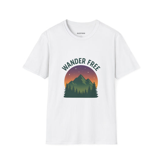 Wander Free T-Shirt, Unisex Outdoor Tee, Nature Lover Gift, Adventure Wear, Travel Shirt, Hiking Apparel